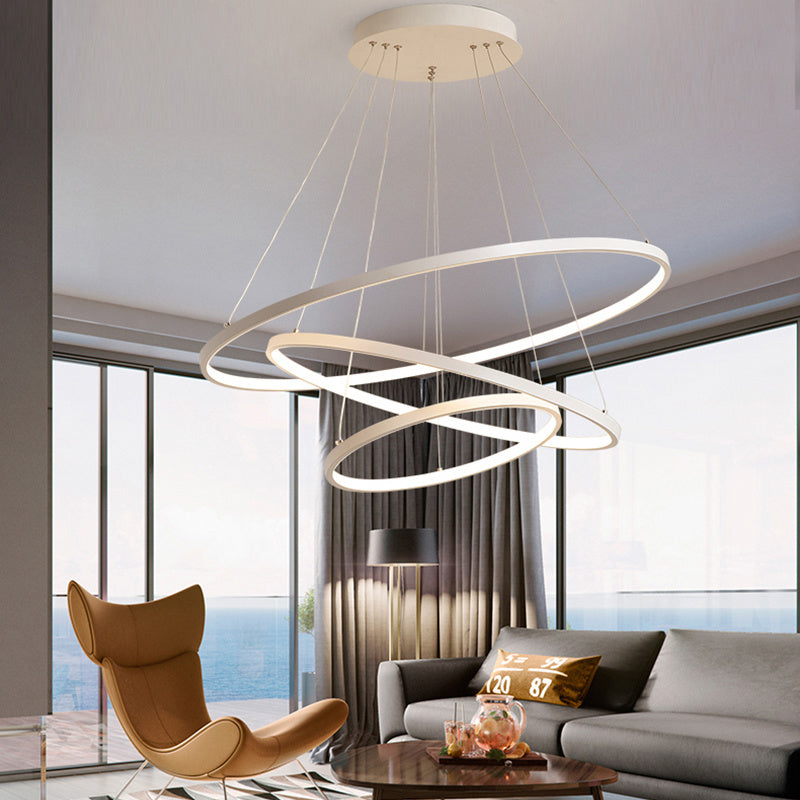 Modern 3 Circle Shape LED Chandelier Ceiling Light , 40+60+80CM  Dimmable