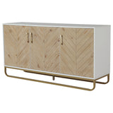 148cm W x 76cm H Modern Wooden Three Doors Side Cabinet