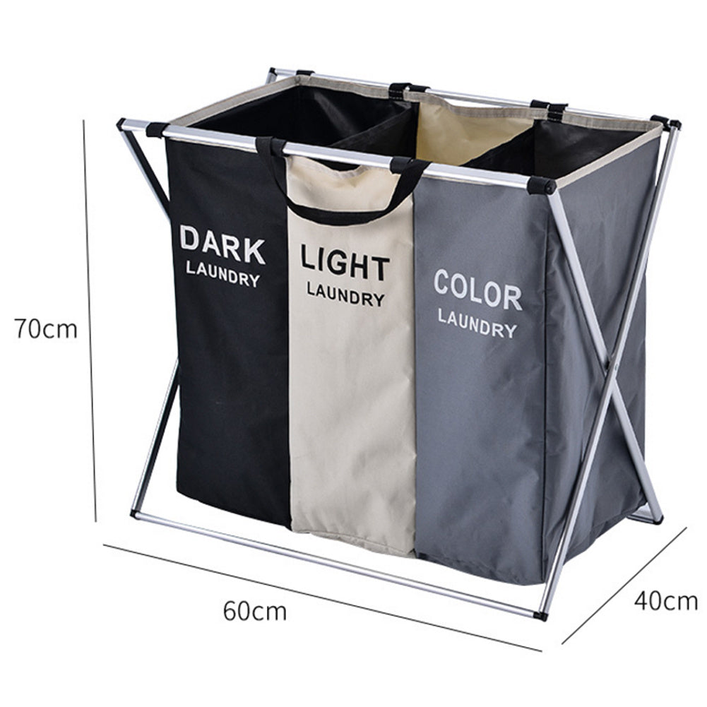 3 Grid Foldable Laundry basket X Shaped Structure