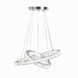 White LED Chandelier Lamp Wire Pendant Crystal Ceiling Lights, 30+50CM