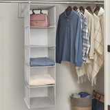 Light Grey 5 Tier Closet Hanging Organizer