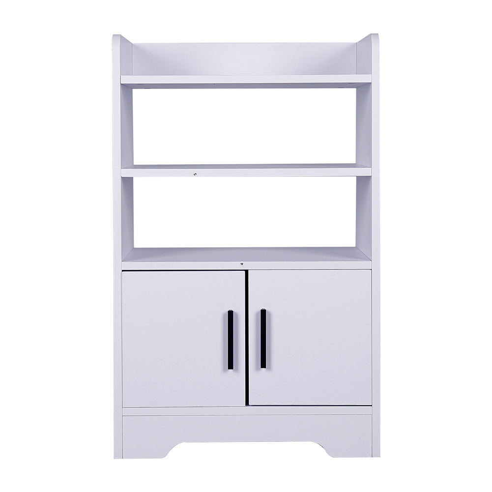 Contemporary Wooden Sideboard Cabinet with Open Storage, White