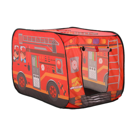 Red Fire Engine-Themed Play Tent with 2 Top Openings