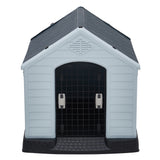 Grey Outdoor Waterproof Dog House with Air Vents and Door