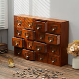 Brown Retro Wooden Drawer Organizer Box