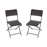 Black Set of 2 Outdoor Plastic Folding Chairs