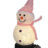 Outdoor Garden Solar Pink Christmas Snowman LED Stake Lights