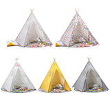 Indoor Indian Teepee Tent Play House Wood Support for Kids, White