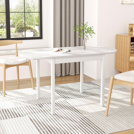 White 139cm W Extendable Oval Wooden Dining Table
