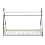 Triangular Frame Kid beds Floor Bed,White and Grey