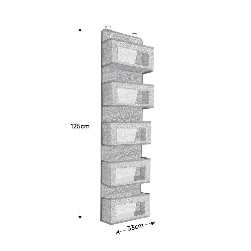 5 Pockets Over the Door Non Woven Fabric Organizer