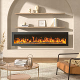 60 Inch Wall Mount Freestanding Electric Fireplace 9 Flame Colors with Remote Control