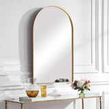 Gold Arch Shape Metal Framed Wall Mirror Decorative