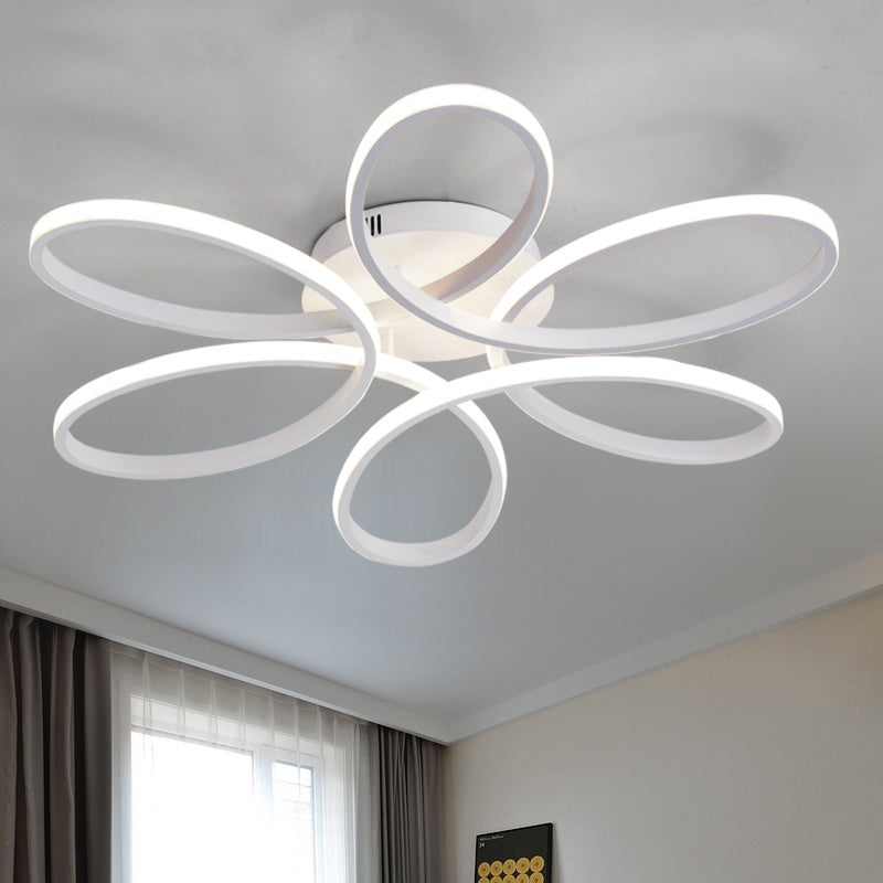 LED Dimmable Ceiling Light Floral Pendant Chandelier With Remote, 58CM