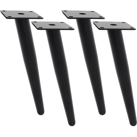 35cm Black Metal Table Legs Tapered Furniture Legs Replacement