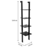 4 Tier Wall Storage Display Shelf, Black