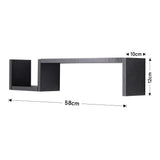 Set of 2 Wooden Wall Mounted Floating Shelves