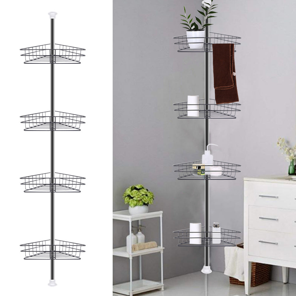 4 Tier Telescopic Shower Caddy Holder Rack for Bathroom