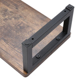 Brown Wood and Metal Computer Monitor Stand