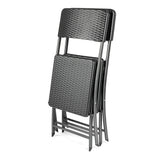 Black Set of 2 Outdoor Plastic Folding Chairs