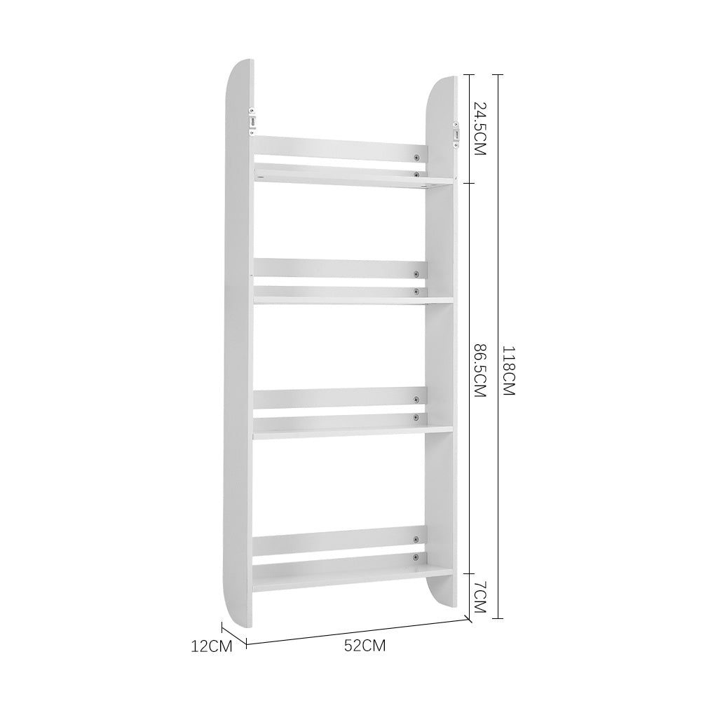 52cm W x 118cm H 4-Tier Wooden Modern Wall-Mounted Shelf