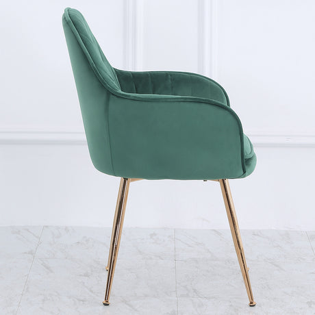 Set of 2 Velvet Dining Chairs with Pad Green