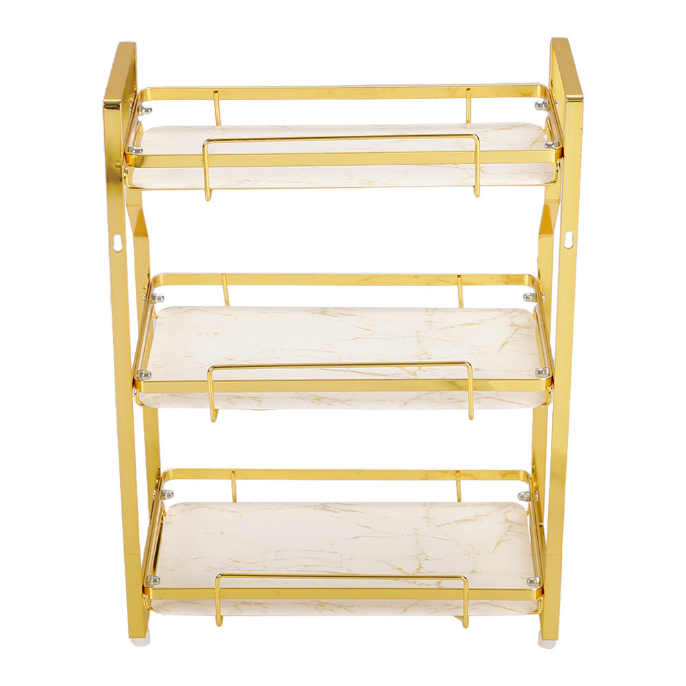 3 Tier Bathroom Kitchen Storage Organiser Rack Gold