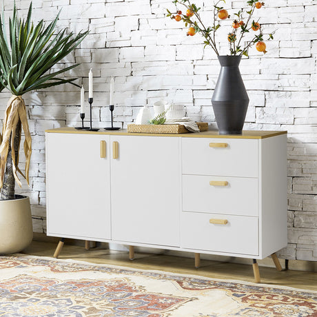140cm W x  78cm H Modern Accent Storage Cabinet, with Doors and Drawers