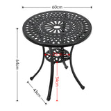 Cast Aluminum Round Patio Dining Table for Outdoor Garden