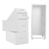 Office Rolling File Cabinet with 4 Drawers Shelf and Wheels, White