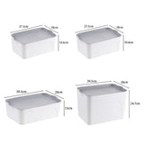 Set of 4 Plastic Storage Boxes with Lids in White