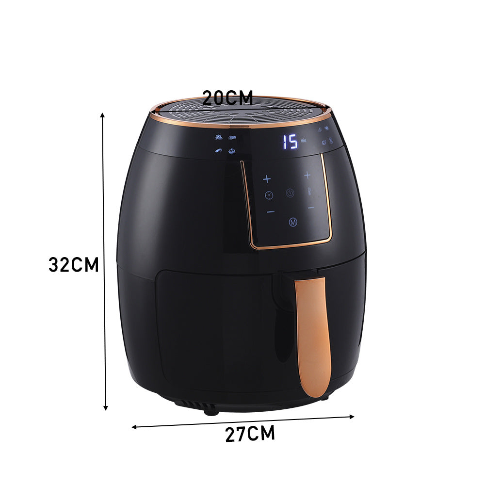 Black Large 5L Digital Touchscreen Air Fryer