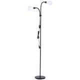 Adjustable Standing Double Headed Floor Lamp, Black