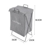 Grey Folding Fabric Laundry Basket