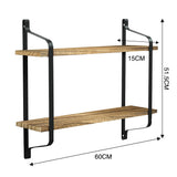 2 Tier Industrial Retro Wall Shelf