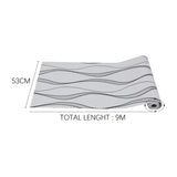 Grey Peel and Stick Wavy Striped Non Woven Fabric Wallpaper