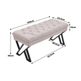 Livinandhome Mid Century Metal Upholstered Bench