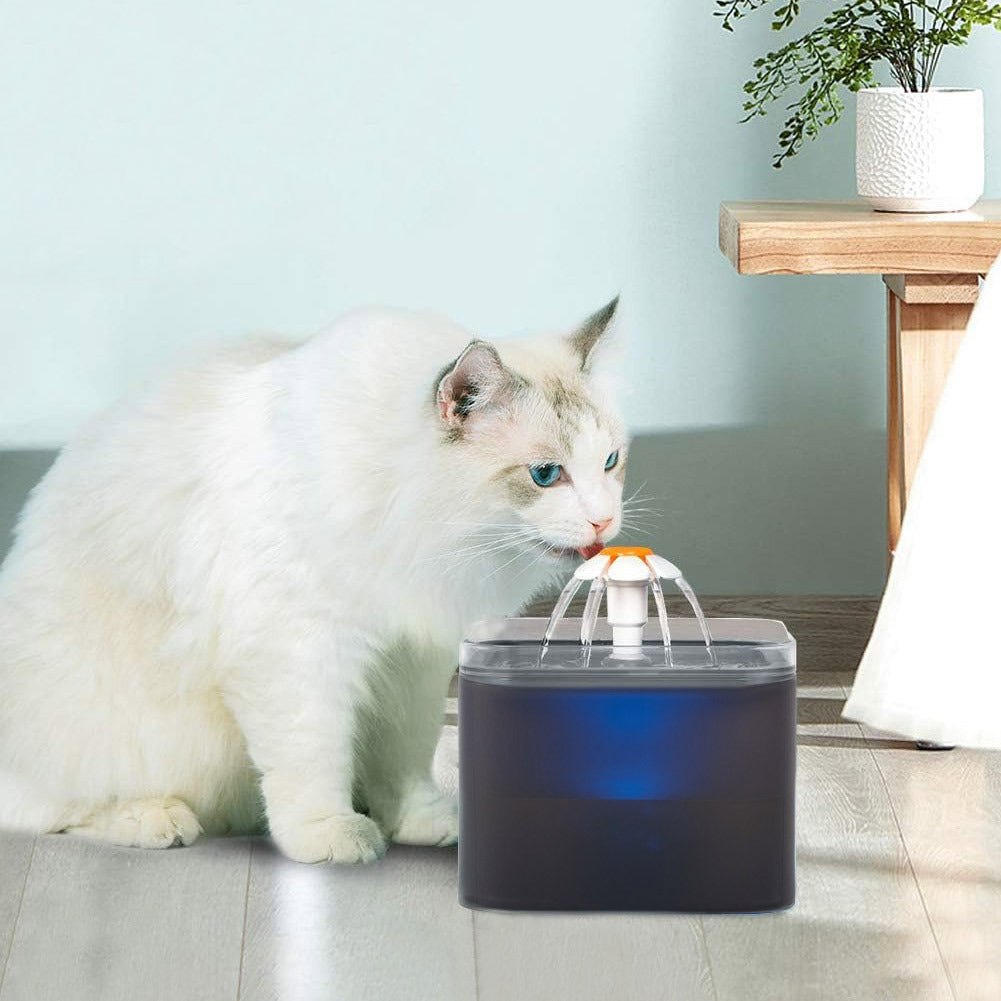 2L Pet Water Fountain with LED Lights