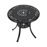 Black Cast Aluminum Patio Dining Table with Umbrella Hole