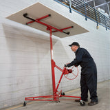 Profession Mobile 11ft Drywall Hoist Plasterboard Lifter Caster Panel Sheet Lift, Red