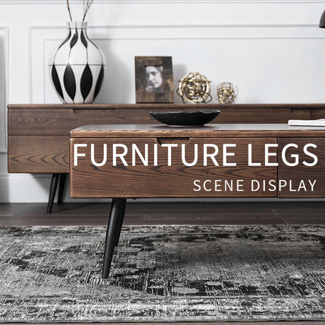 15cm Black Metal Table Legs Tapered Furniture Legs Replacement