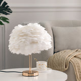 White 38cm Chic Feather Table Lamp