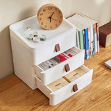 White Desktop Plastic Three Tier Drawer Organizer