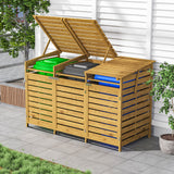 Outdoor Spruce Wood Trash Can Recycle Bin Enclosure Storage Shed