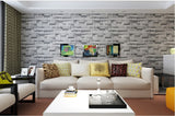 Stacked Brick Wallpaper Realistic 3D Effect Rustic Feature Wall Covers, Dark Grey