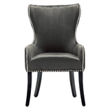 Coffee Vintage Velvet Upholstered Studded Dining Chair