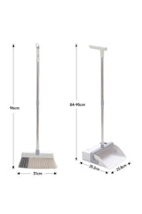 White Rotatable Folding Broom and Dustpan Set