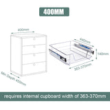 Set of 2 Pull Out Wire Basket Kitchen Cabinet Larder Organizer Cupboard Drawer, 40CM