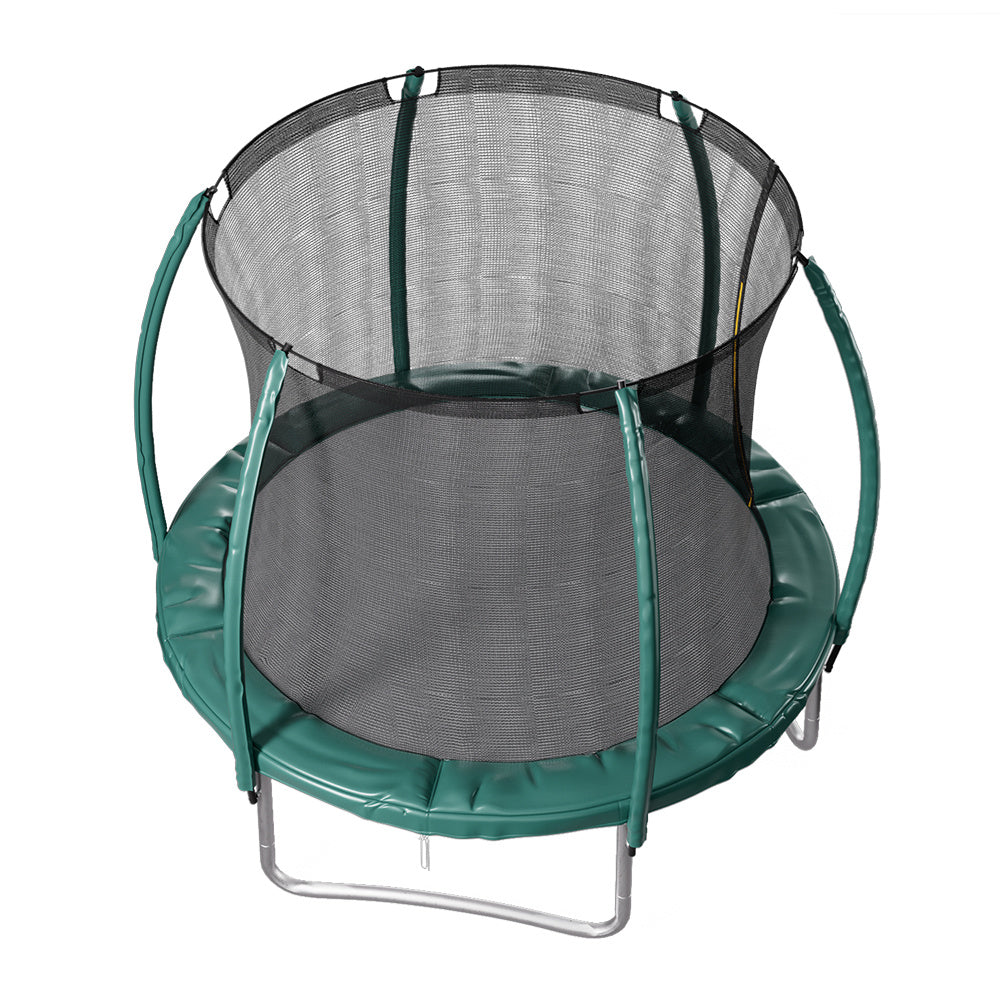 Dark Green 6FT Outdoor Enclosure Trampoline with Ladder