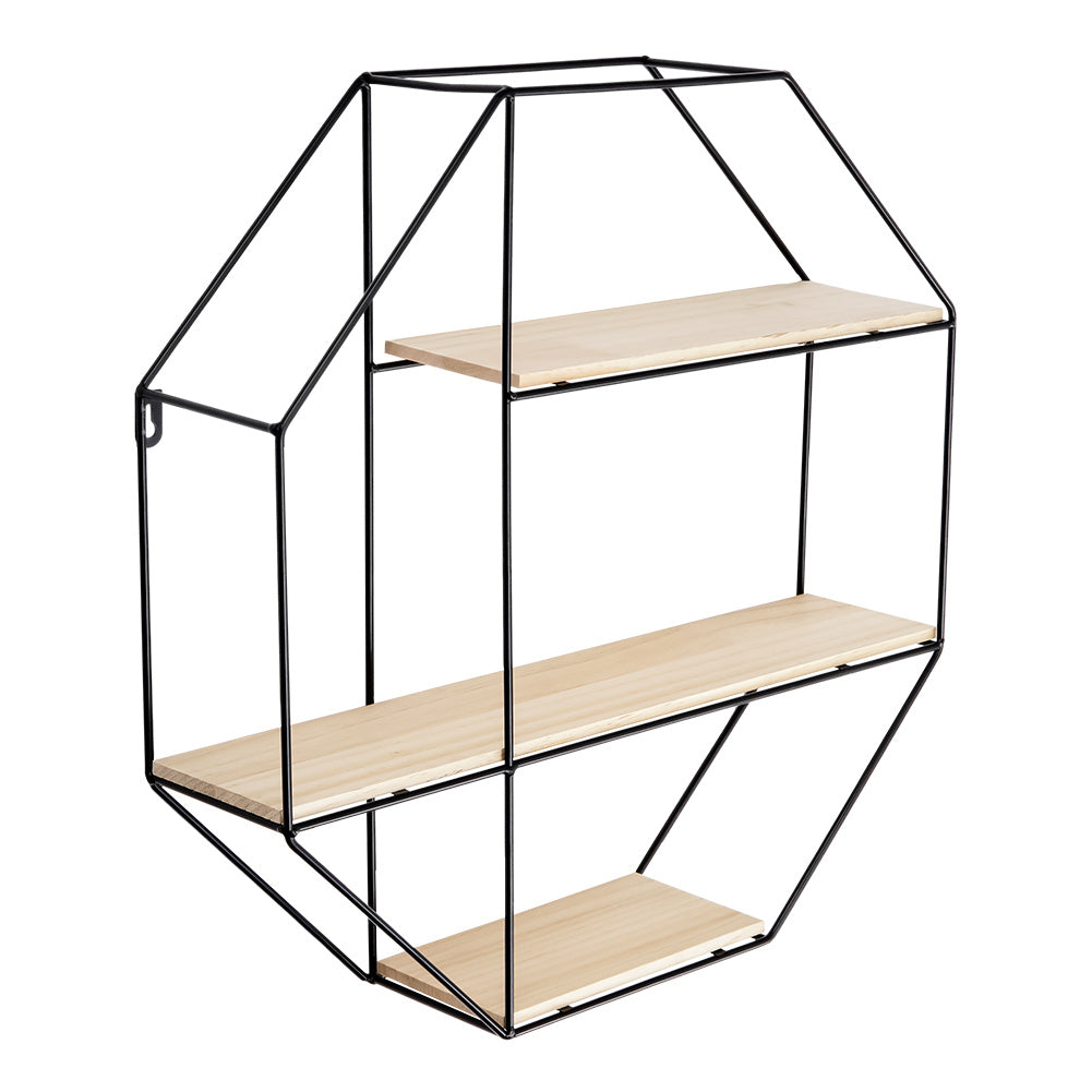 Octagonal Metal Floating Wall Display Shelf